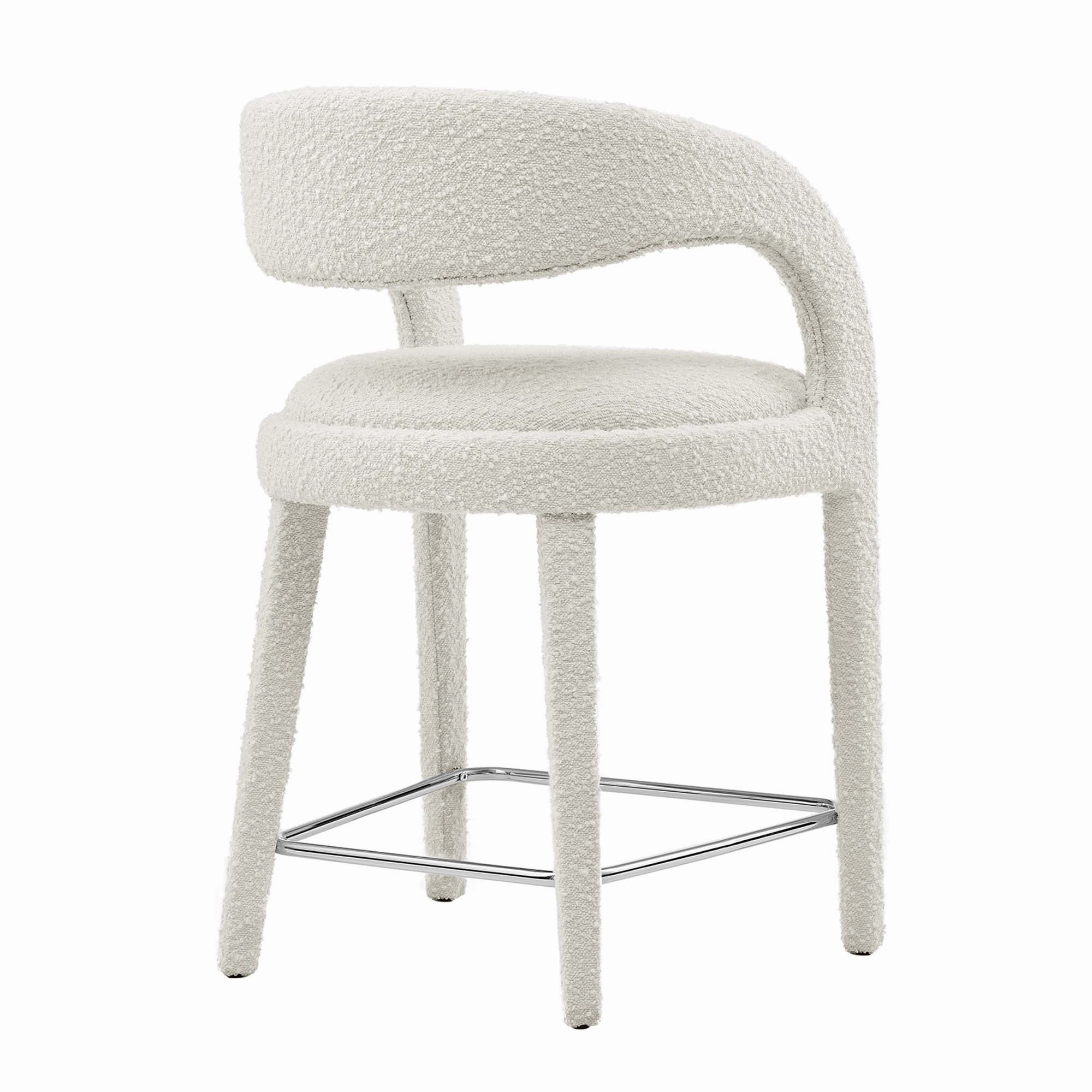 Pinnacle Boucle Upholstered Counter Stool Set of Two by Modway