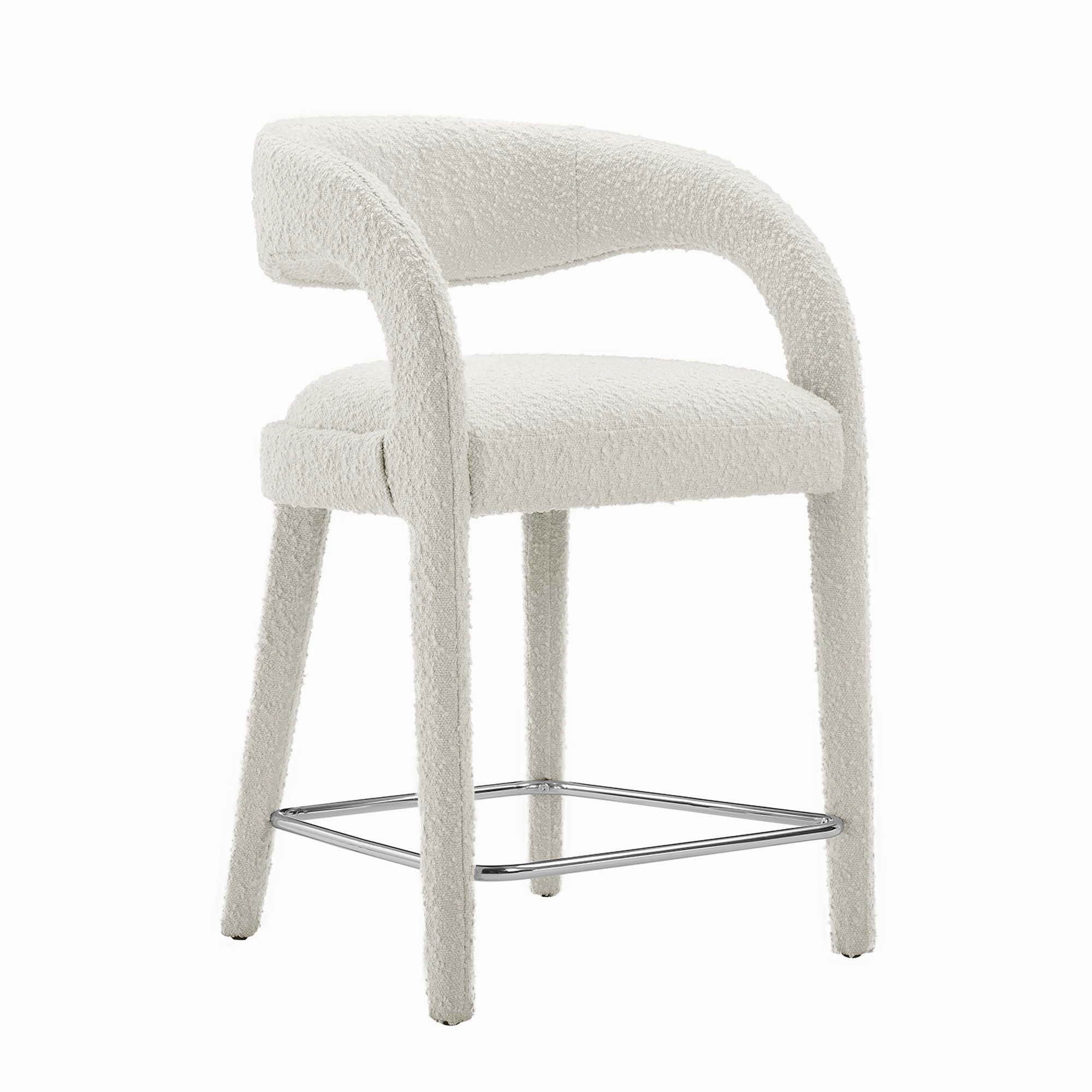 Pinnacle Boucle Upholstered Counter Stool Set of Two by Modway