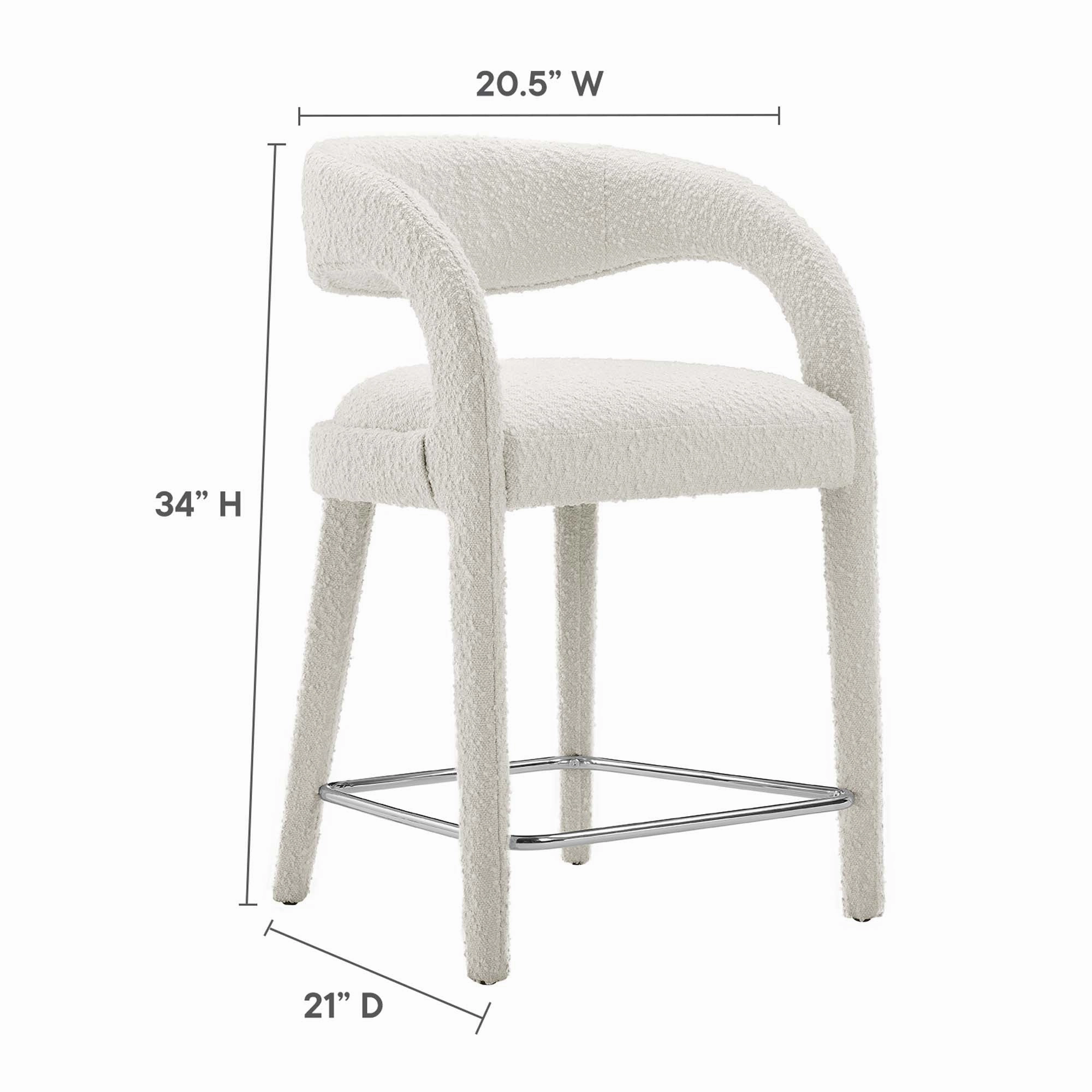 Pinnacle Boucle Upholstered Counter Stool Set of Two by Modway