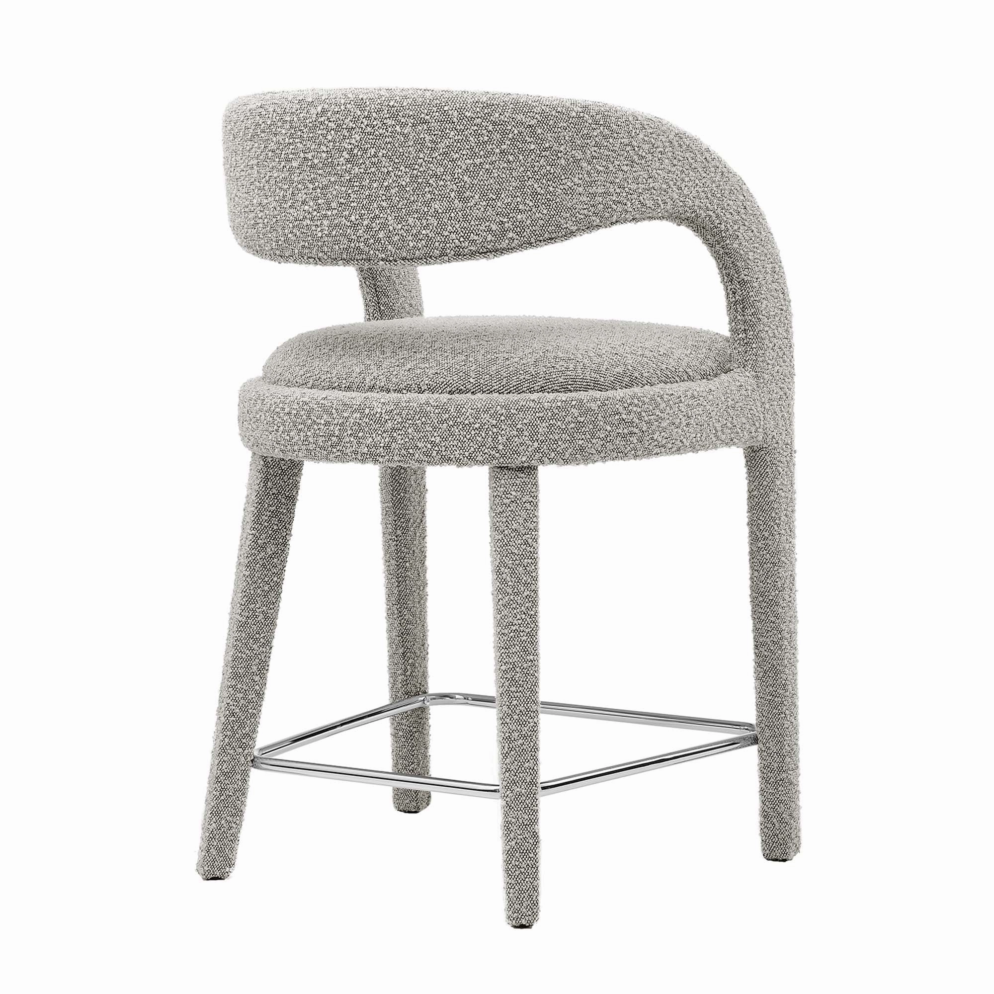 Pinnacle Boucle Upholstered Counter Stool Set of Two by Modway