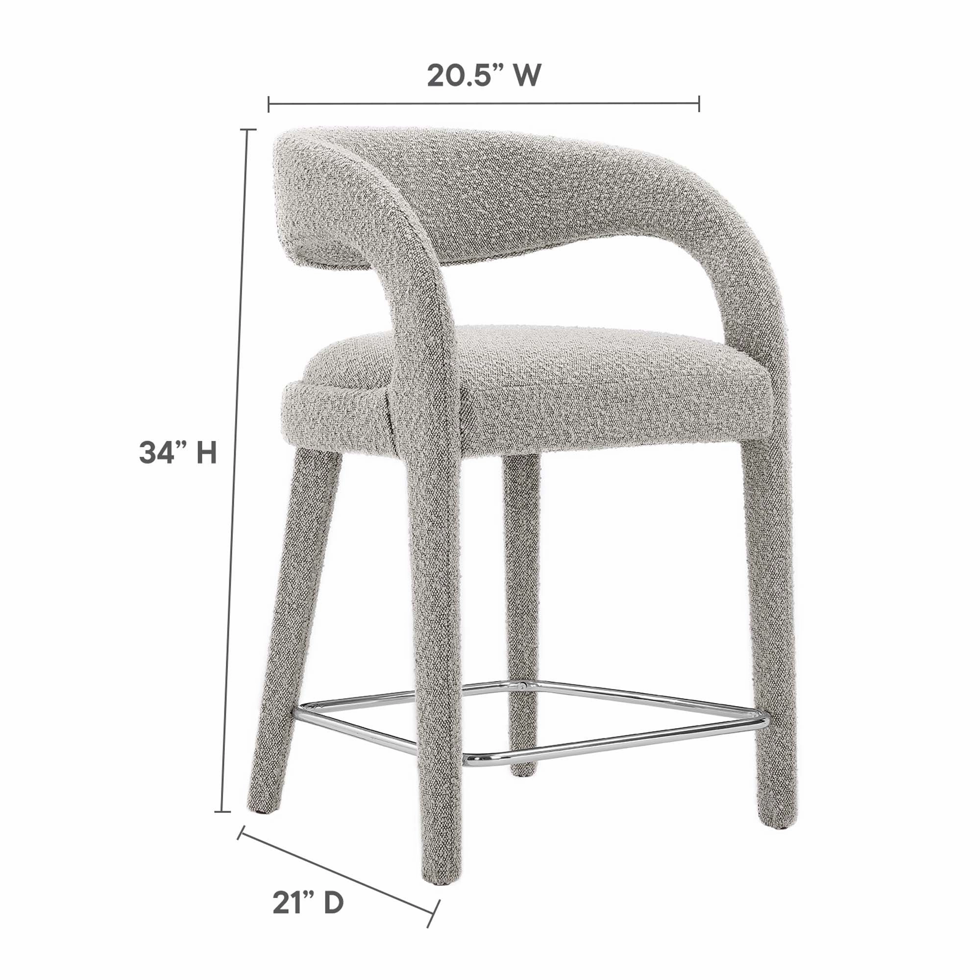 Pinnacle Boucle Upholstered Counter Stool Set of Two by Modway