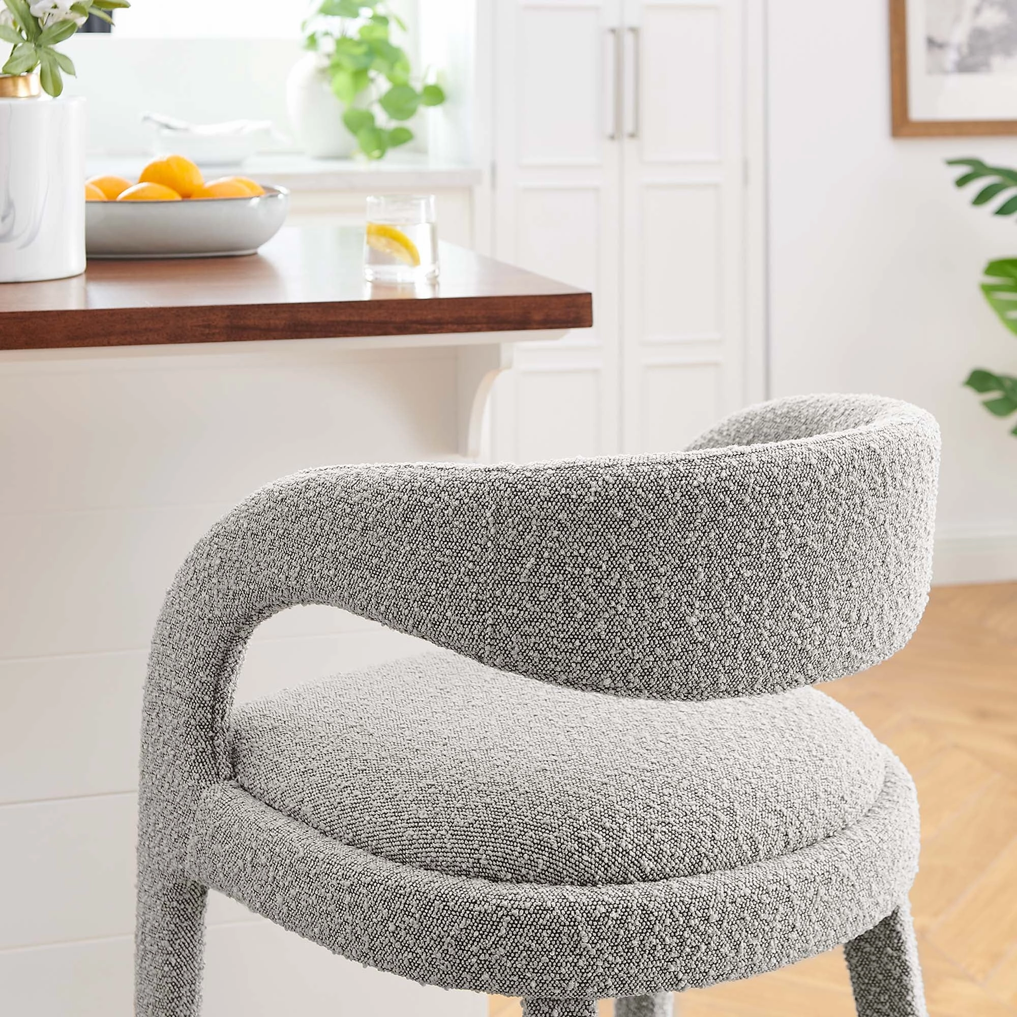 Pinnacle Boucle Upholstered Counter Stool Set of Two by Modway