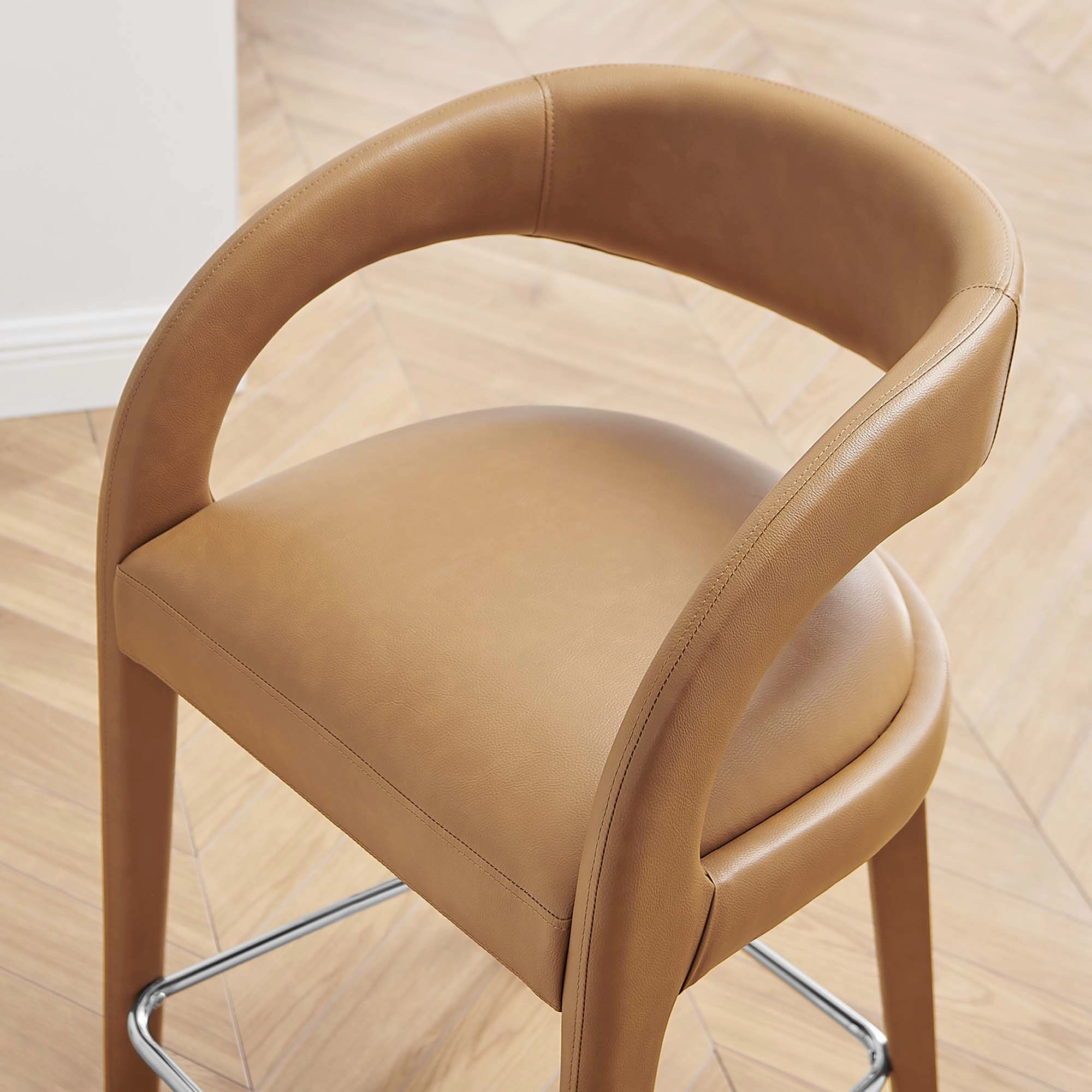 Pinnacle Vegan Leather Counter Stool Set of Two by Modway