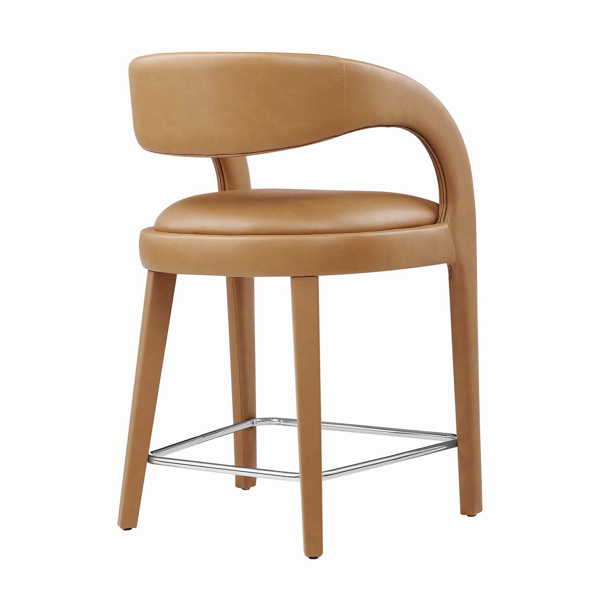 Pinnacle Vegan Leather Counter Stool Set of Two by Modway
