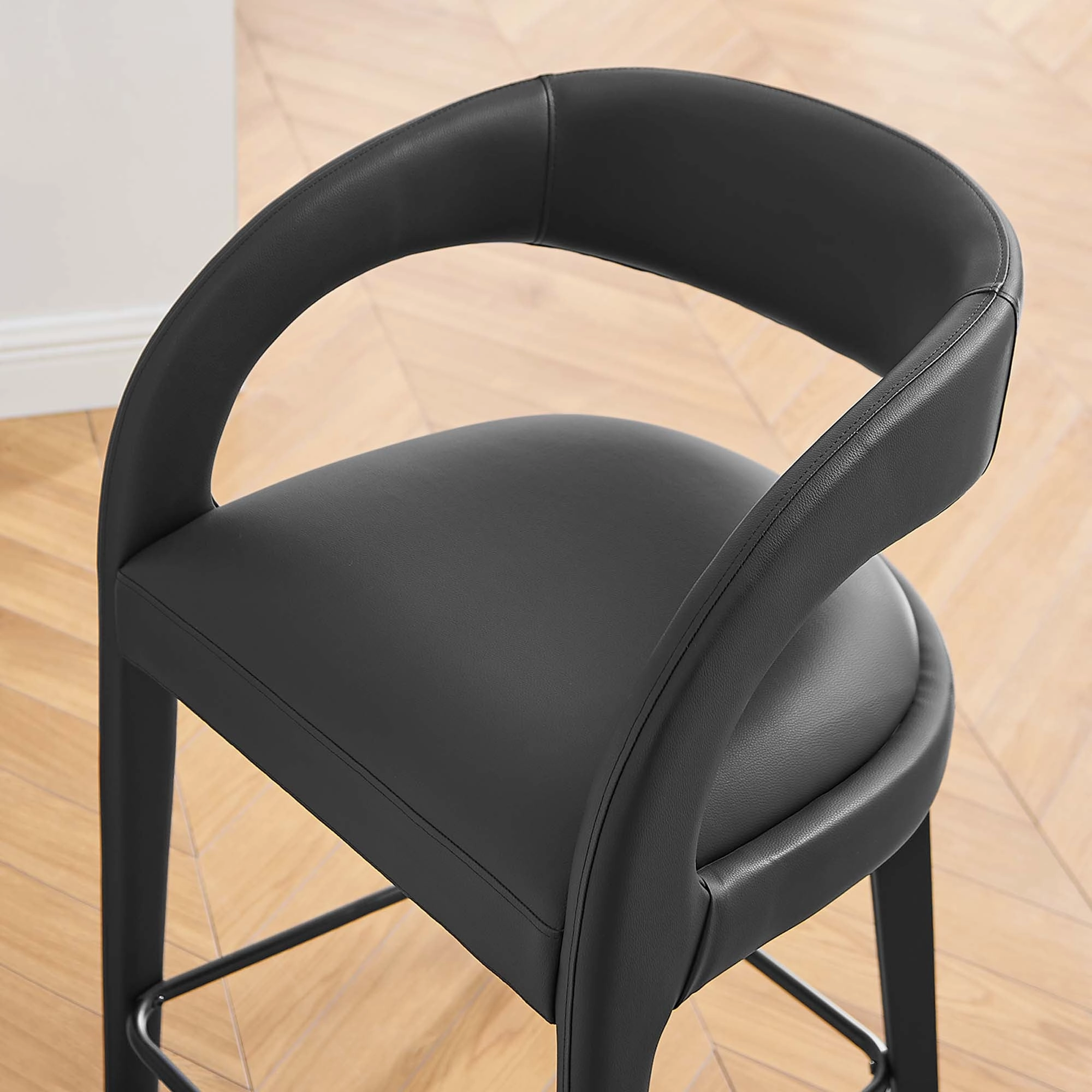 Pinnacle Vegan Leather Counter Stool Set of Two by Modway