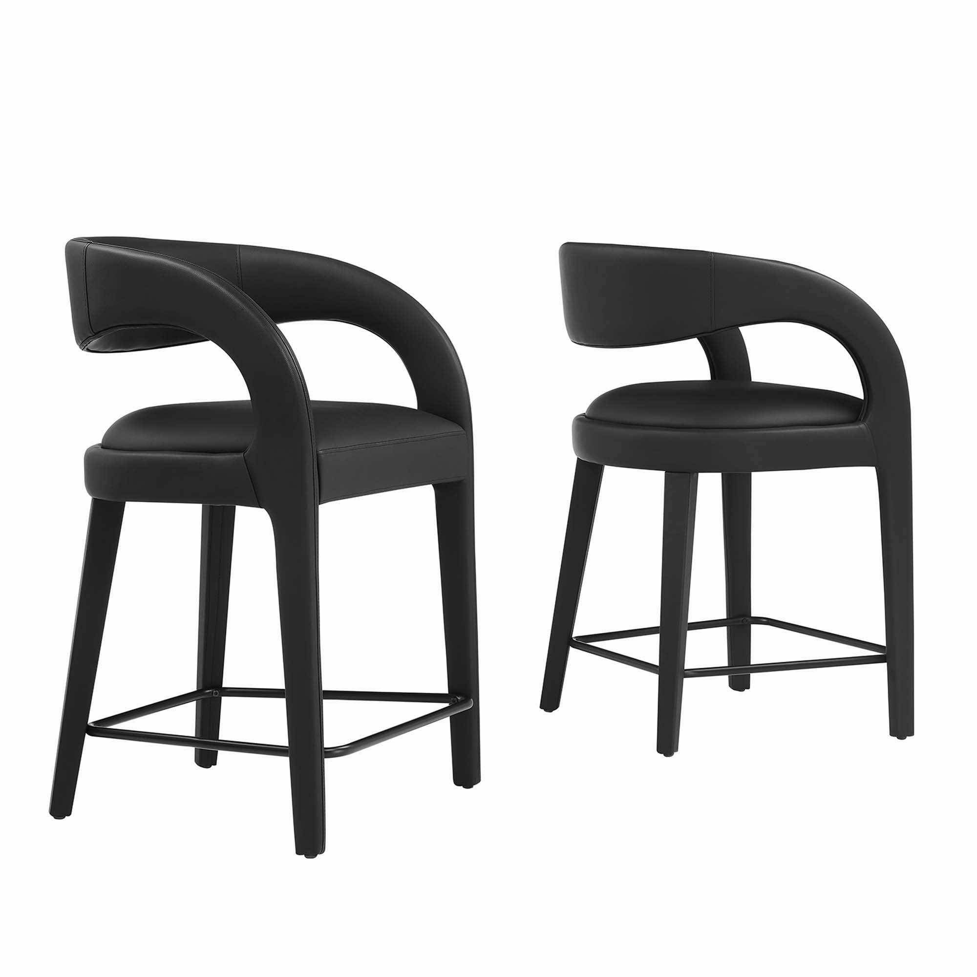 Pinnacle Vegan Leather Counter Stool Set of Two by Modway