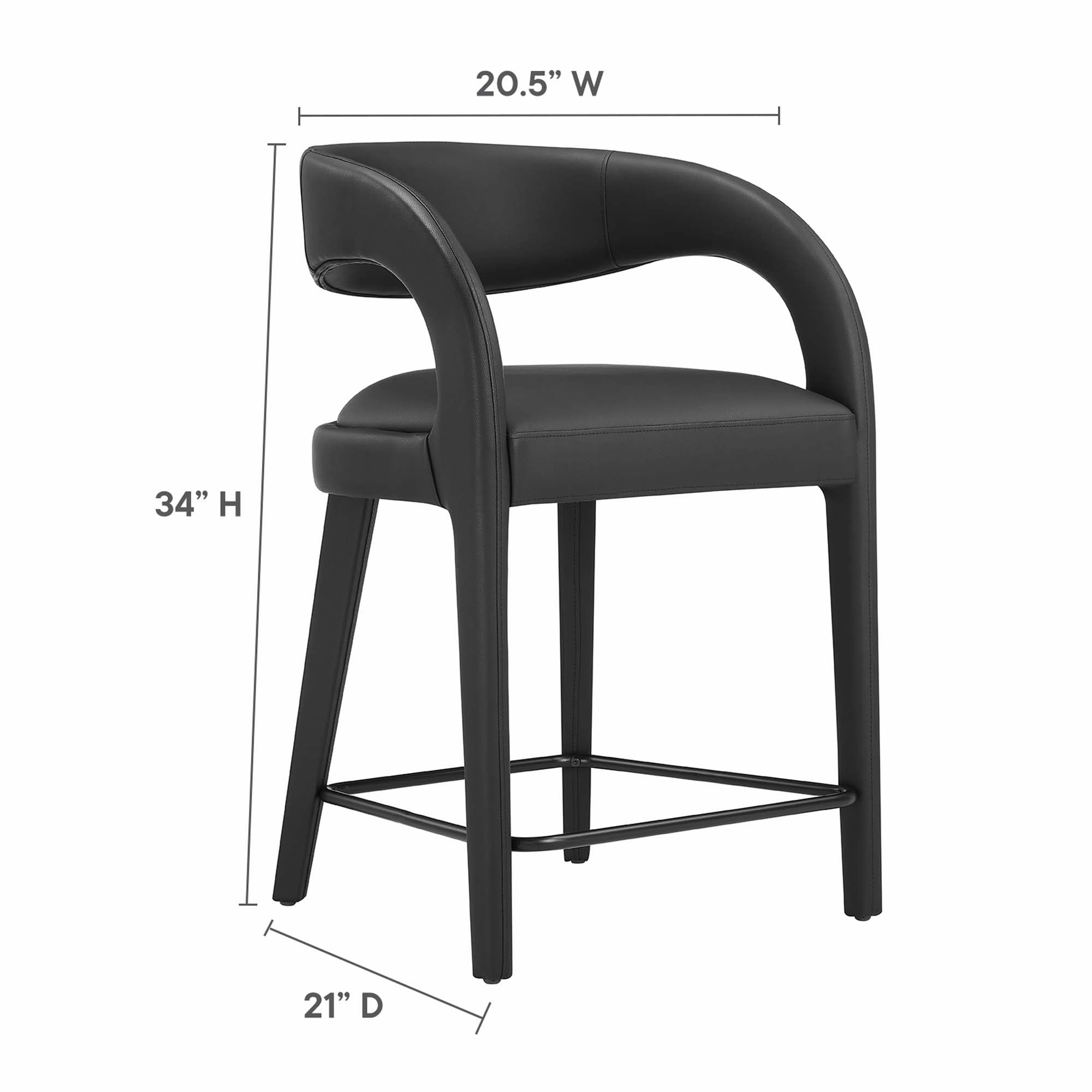 Pinnacle Vegan Leather Counter Stool Set of Two by Modway