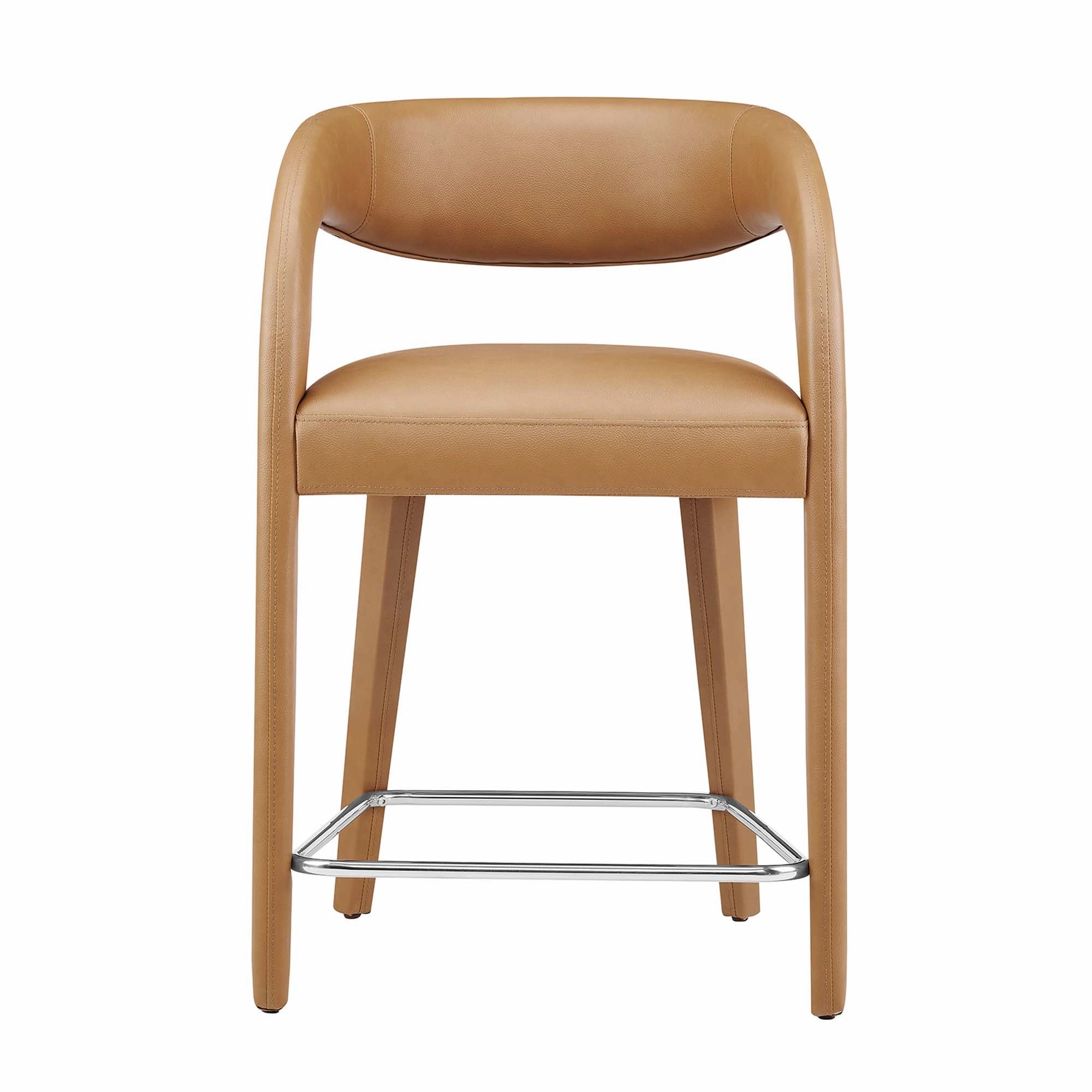 Pinnacle Vegan Leather Counter Stool Set of Two by Modway