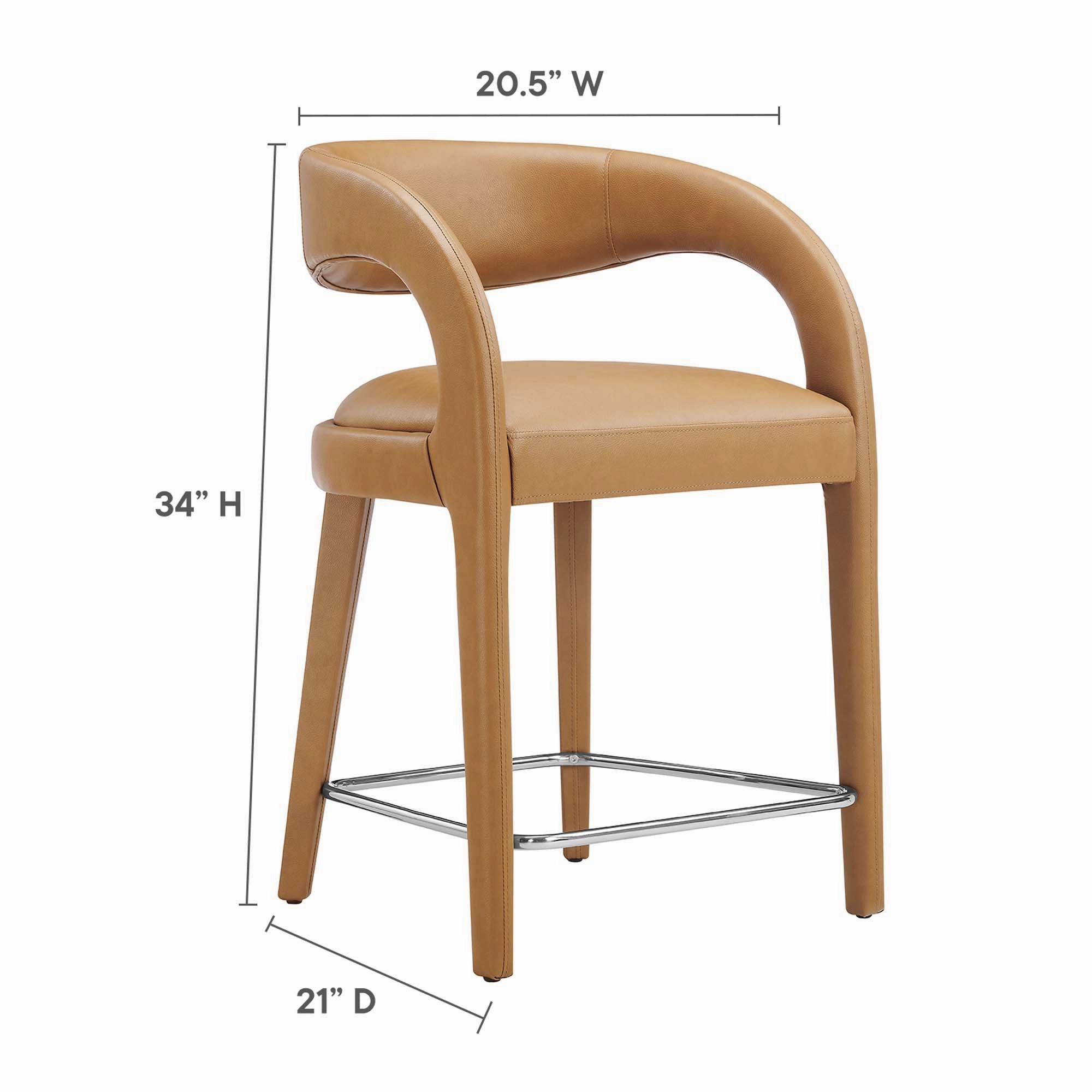 Pinnacle Vegan Leather Counter Stool Set of Two by Modway