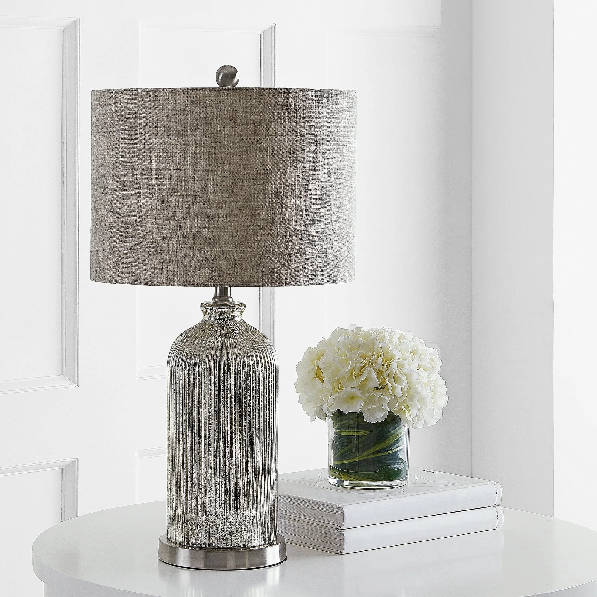 Safavieh TBL4217A-SET2 Ashson Rustic 26 in. H Table Lamp, Silver/Ivory