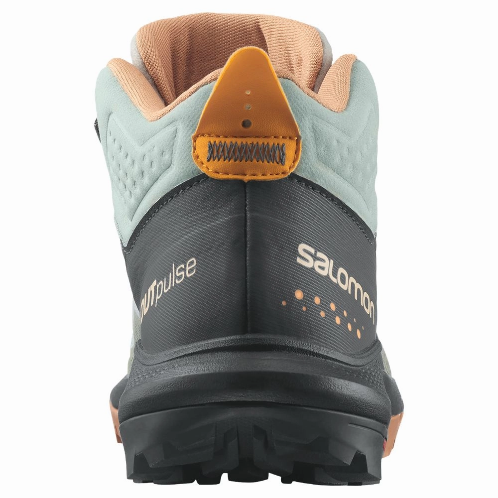 Salomon Outpulse Mid GORE-TEX Hiking Boots for Ladies - Wrought Iron/Ebony/Blaze Orange - 9.5M