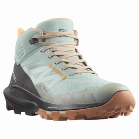 Salomon Outpulse Mid GORE-TEX Hiking Boots for Ladies - Wrought Iron/Ebony/Blaze Orange - 9.5M