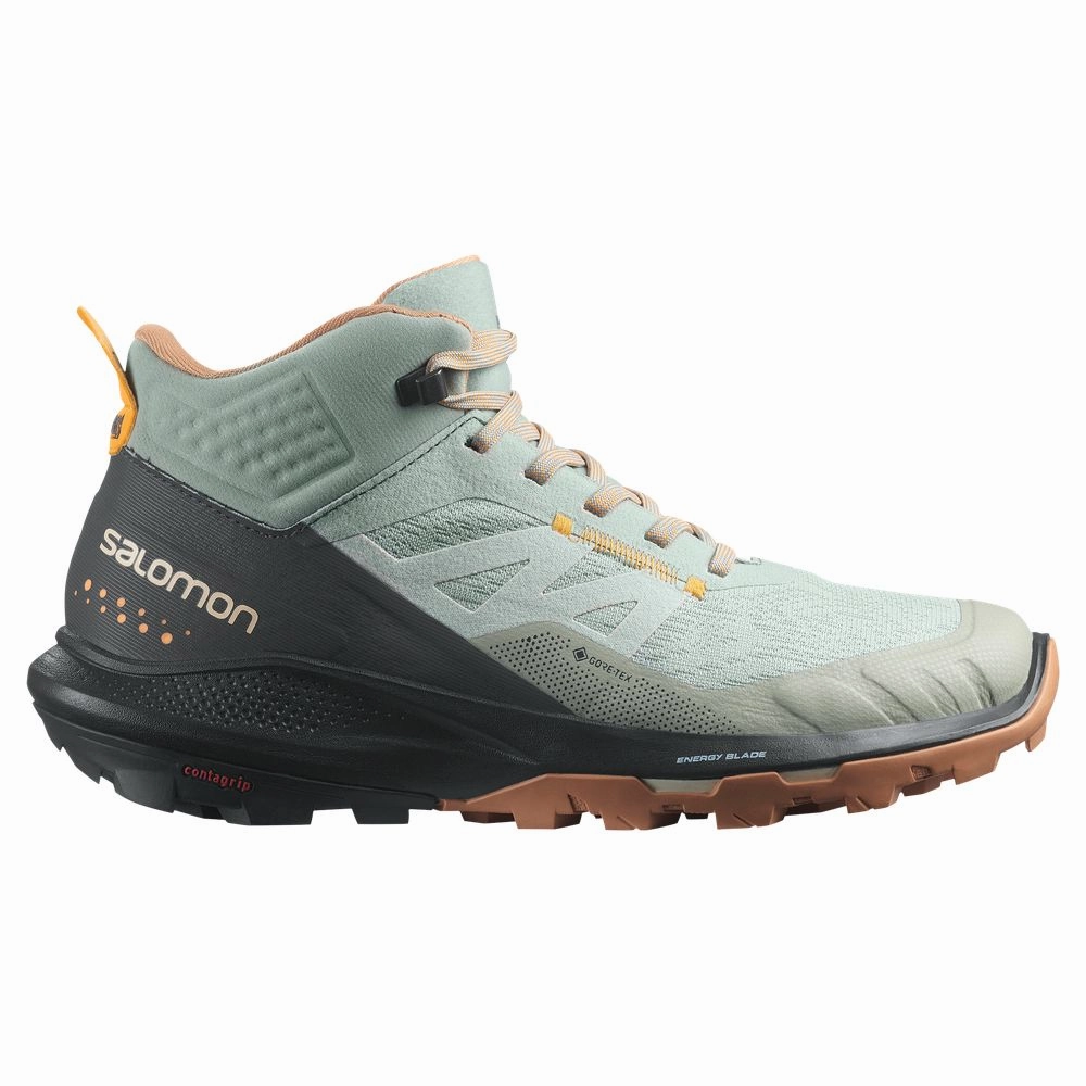 Salomon Outpulse Mid GORE-TEX Hiking Boots for Ladies - Wrought Iron/Ebony/Blaze Orange - 9.5M