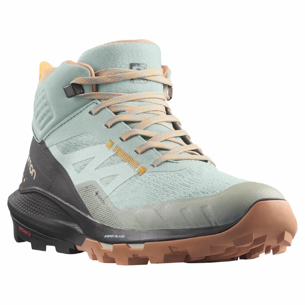 Salomon Outpulse Mid GORE-TEX Hiking Boots for Ladies - Wrought Iron/Ebony/Blaze Orange - 9.5M