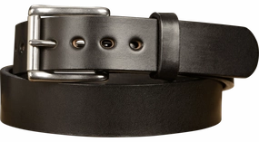 The Eastwood: Men's Black Non Stitched Leather Belt Max Thick 1.50"