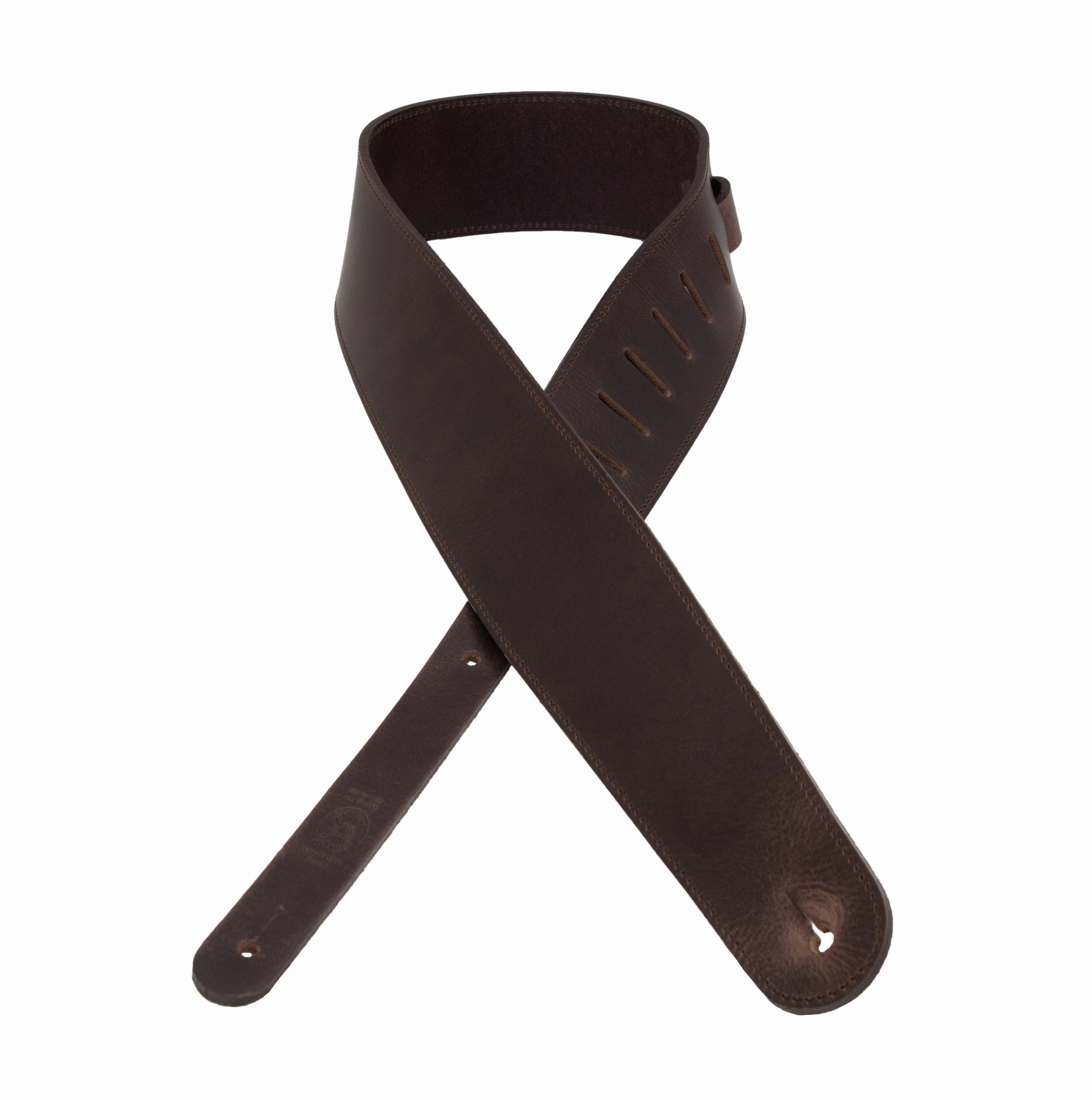 The Legend - Spotted Cognac Heavyweight Smooth Full Grain Leather Guitar Strap
