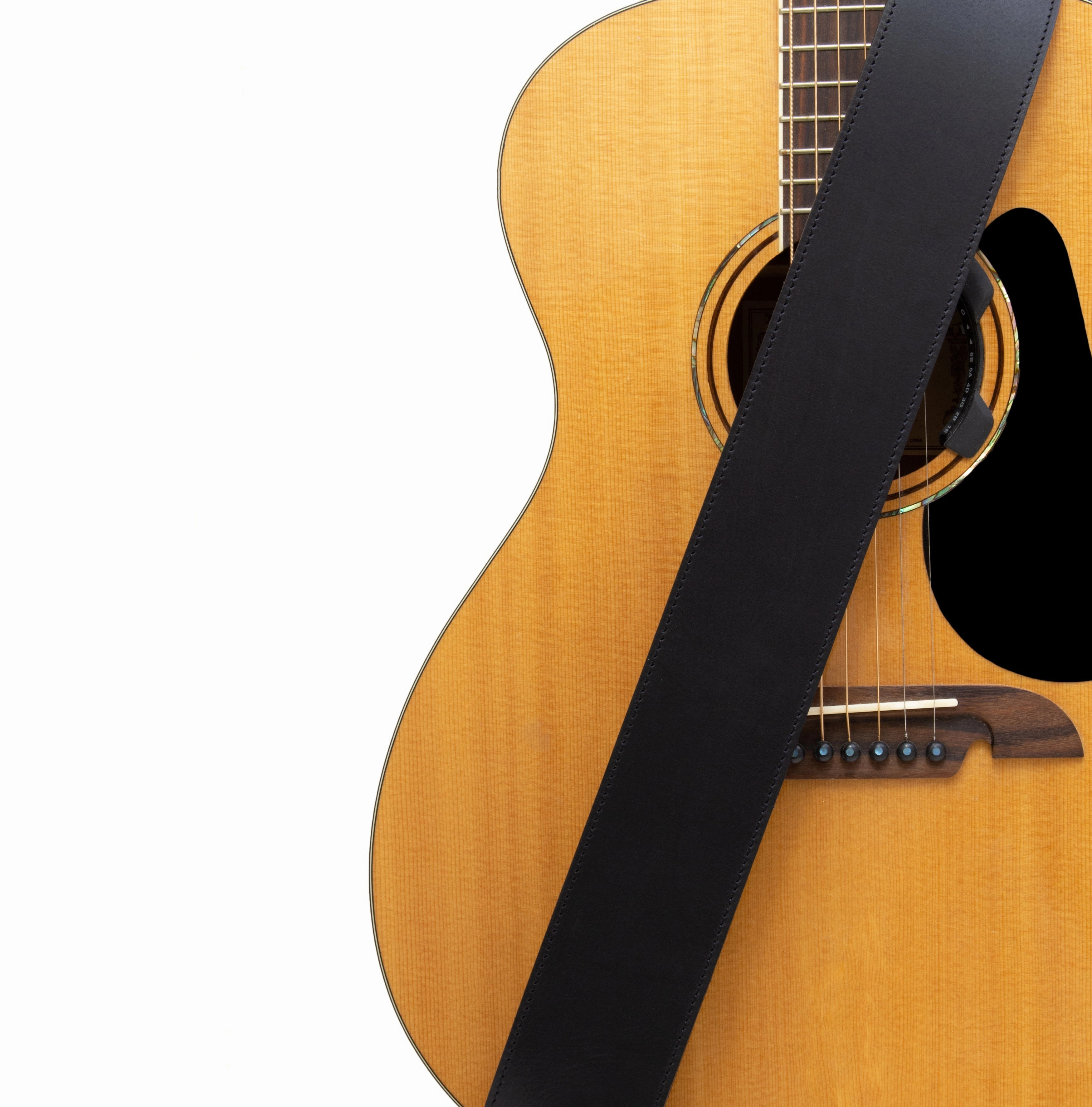 The Legend - Spotted Cognac Heavyweight Smooth Full Grain Leather Guitar Strap
