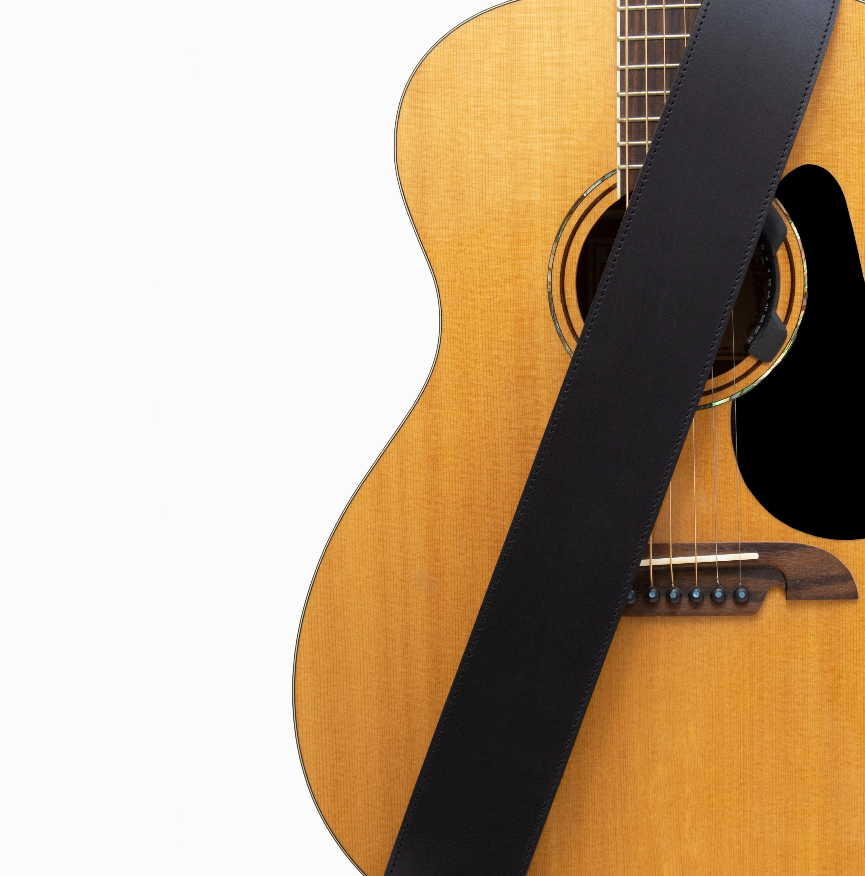 The Legend - Spotted Cognac Heavyweight Smooth Full Grain Leather Guitar Strap