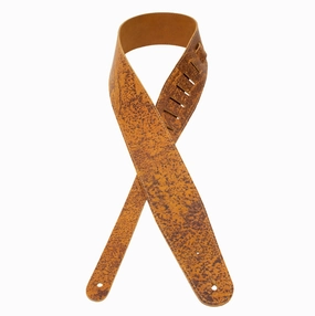 The Legend - Spotted Cognac Heavyweight Smooth Full Grain Leather Guitar Strap