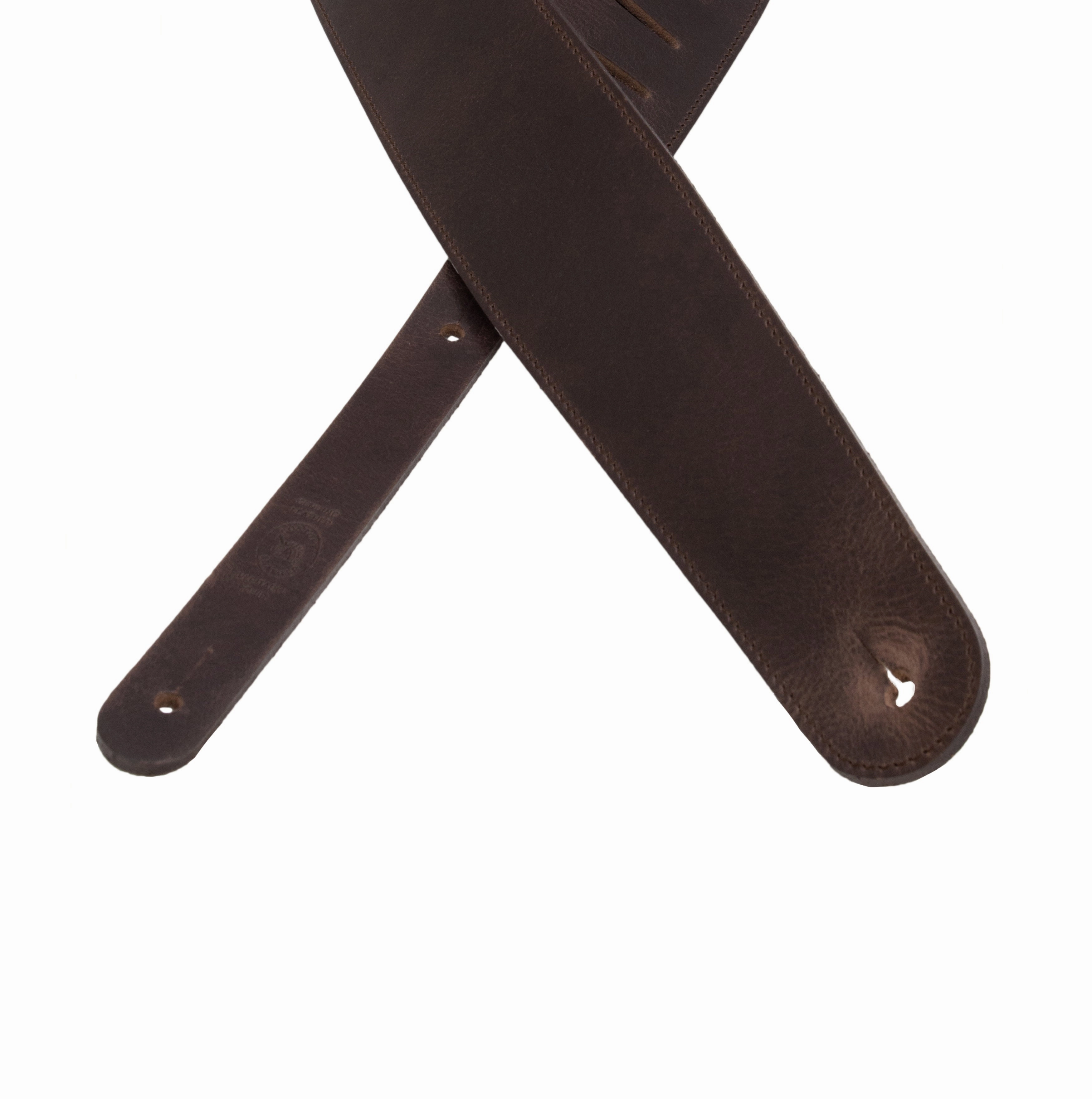 The Legend - Spotted Cognac Heavyweight Smooth Full Grain Leather Guitar Strap