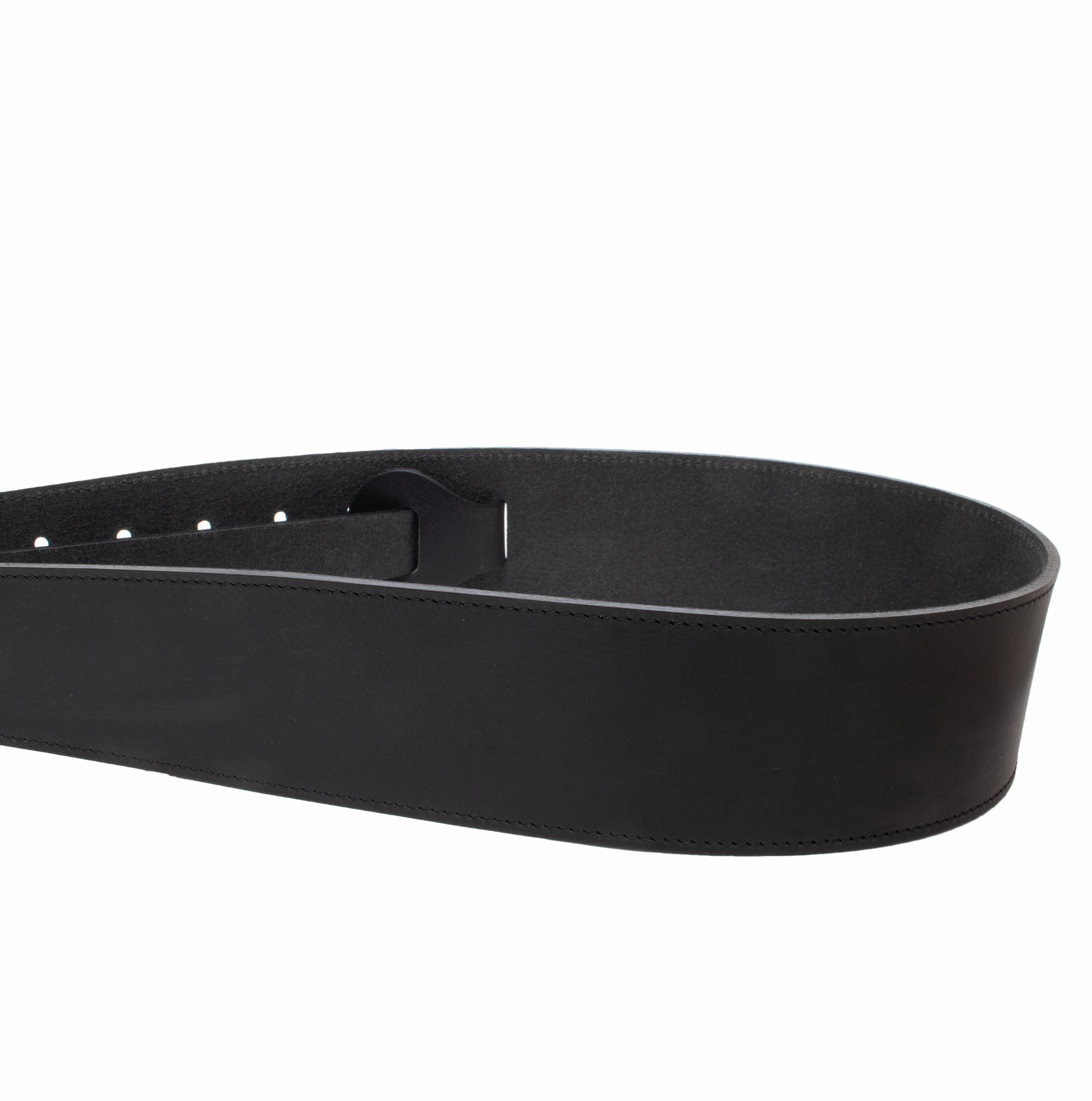 The Legend - Spotted Cognac Heavyweight Smooth Full Grain Leather Guitar Strap