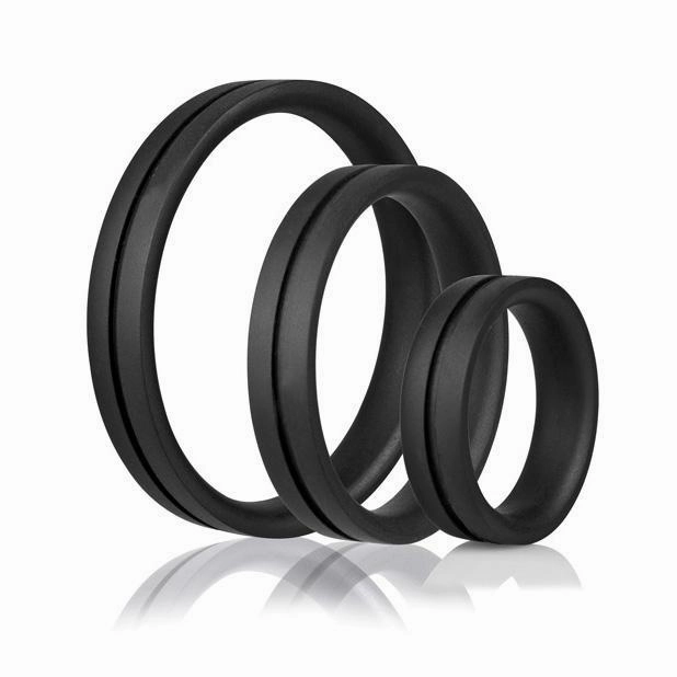 The Screaming O - RingO Pro 3 Soft Stretchy Cock Rings (Black)