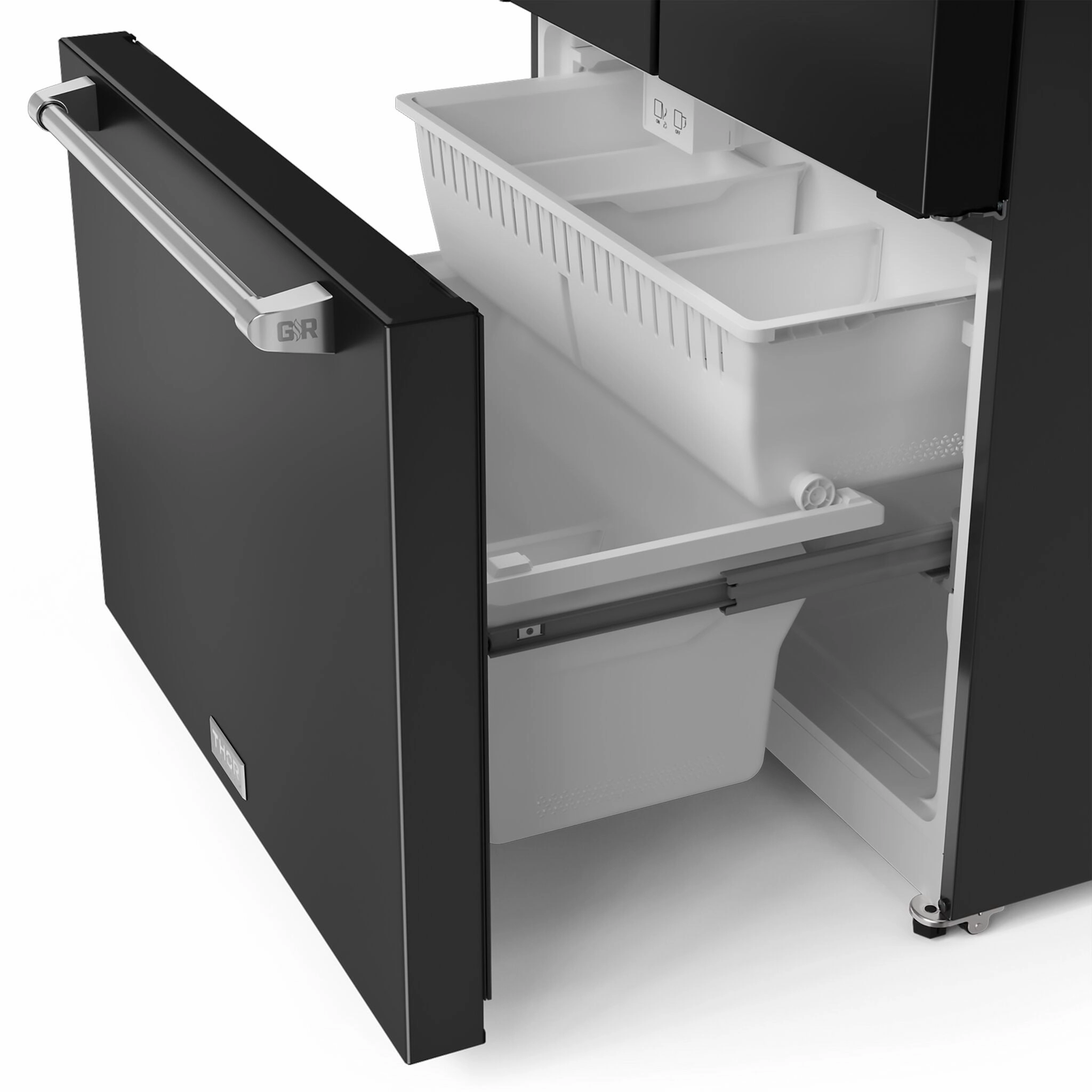 Thor Kitchen Matte Black French Door Counter-Depth Refrigerator with Ice Maker| Gordon Ramsay Collection (20.3 cu.ft.) - RF3621CTD00-SS