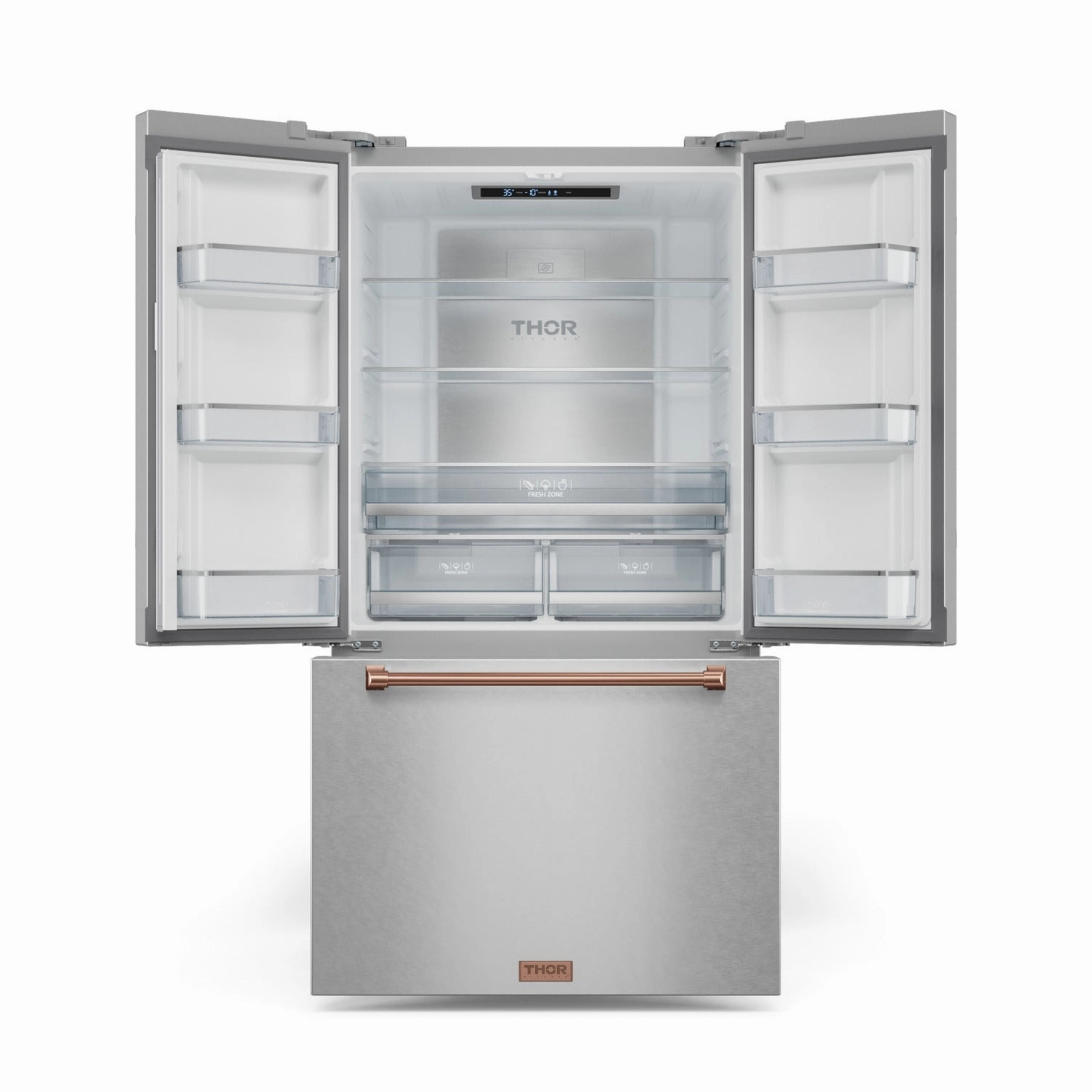 Thor Kitchen Stainless Steel French Door Counter-Depth Refrigerator with Ice Maker| Gordon Ramsay Collection (20.3 cu.ft.) - RF3621CTD99-RSG