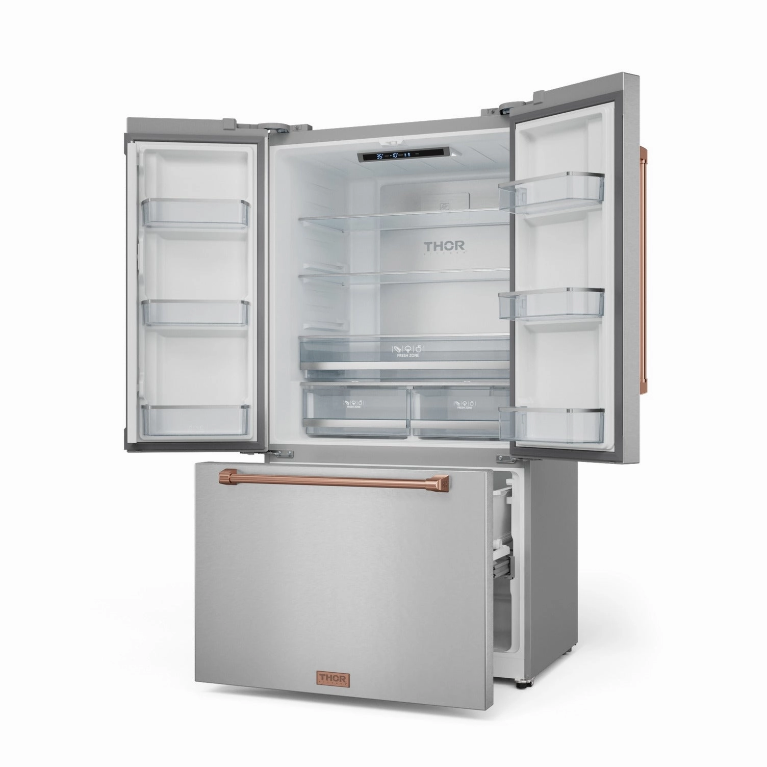 Thor Kitchen Stainless Steel French Door Counter-Depth Refrigerator with Ice Maker| Gordon Ramsay Collection (20.3 cu.ft.) - RF3621CTD99-RSG
