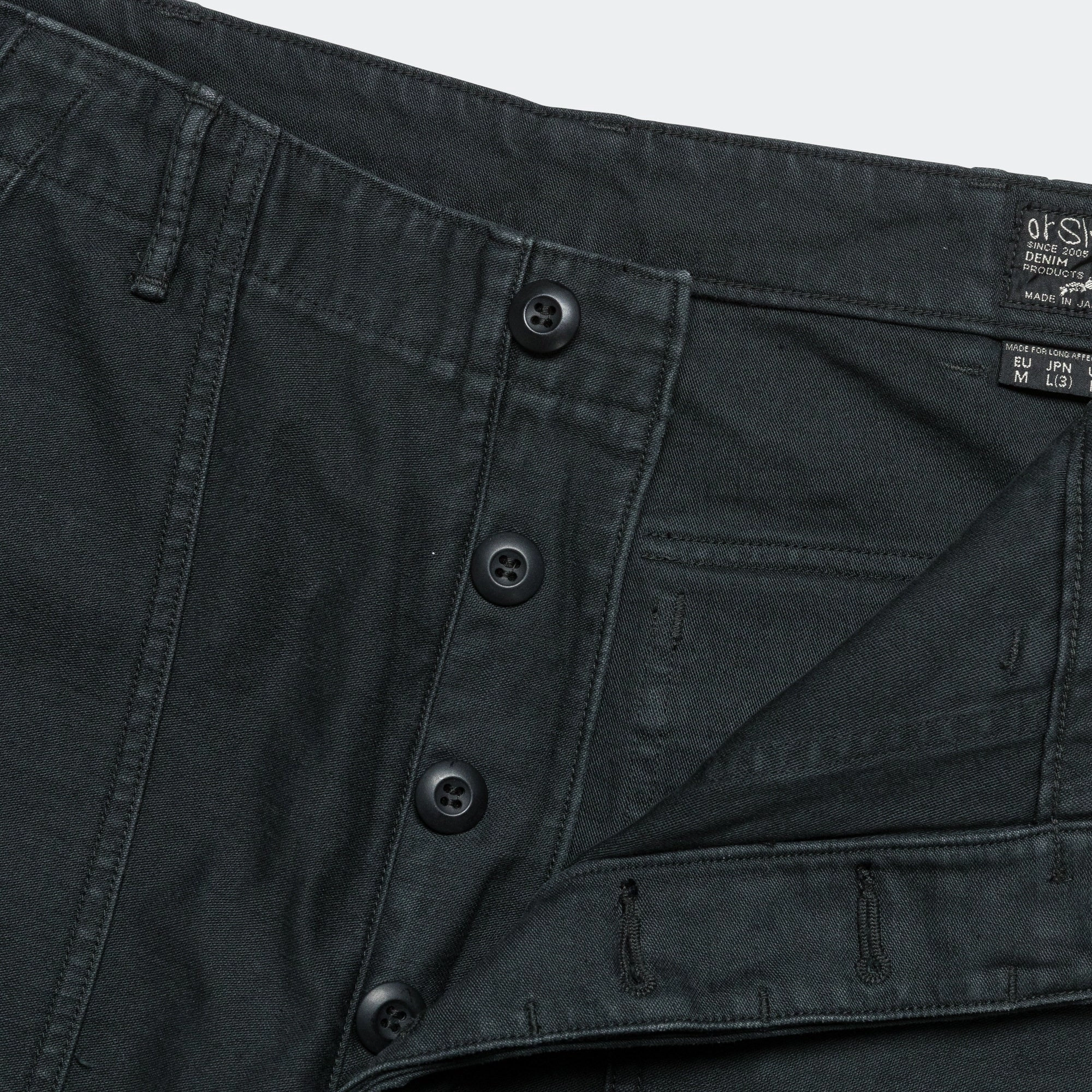 US Army Fatigue Pants x UP THERE (Regular Fit) - Black Stone Wash