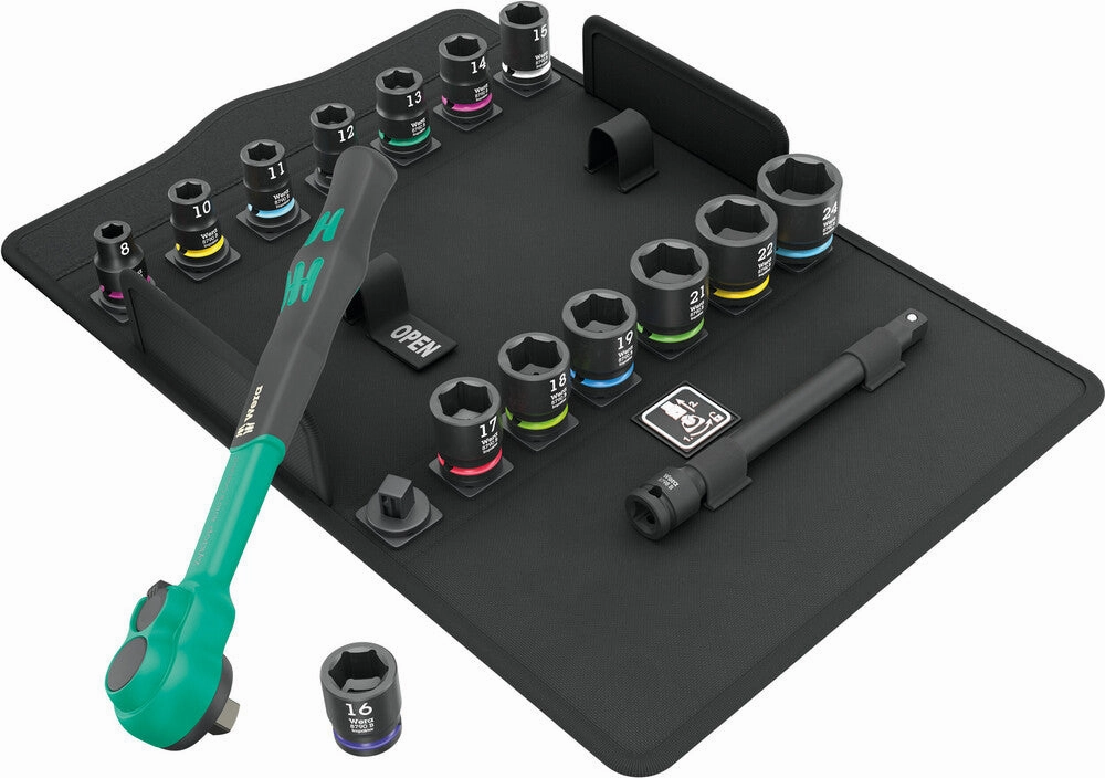 Wera 8100 SB 12 Zyklop 16pc Metric Comfort Ratchet Set - 005530